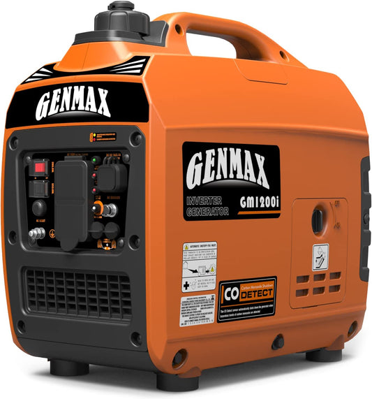 Portable Inverter Generator，1200W Ultra-Quiet Gas Engine, EPA Compliant, Eco-Mode Feature, Ultra Lightweight for Backup Home Use & Camping (Gm1200I)