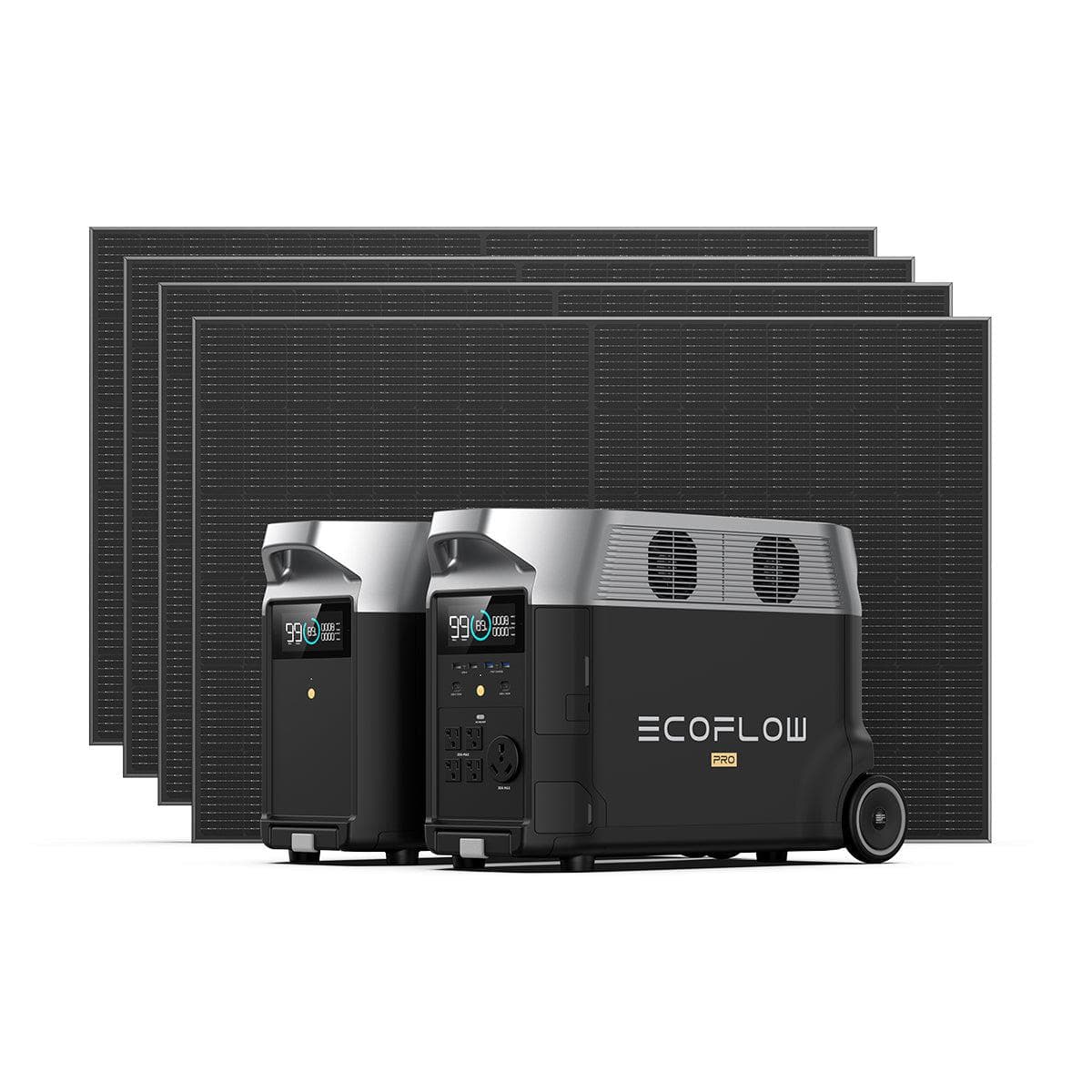 EcoFlow DELTA Pro Portable Power Station + 400W Rigid Solar Panel + DELTA Pro Smart Extra Battery
